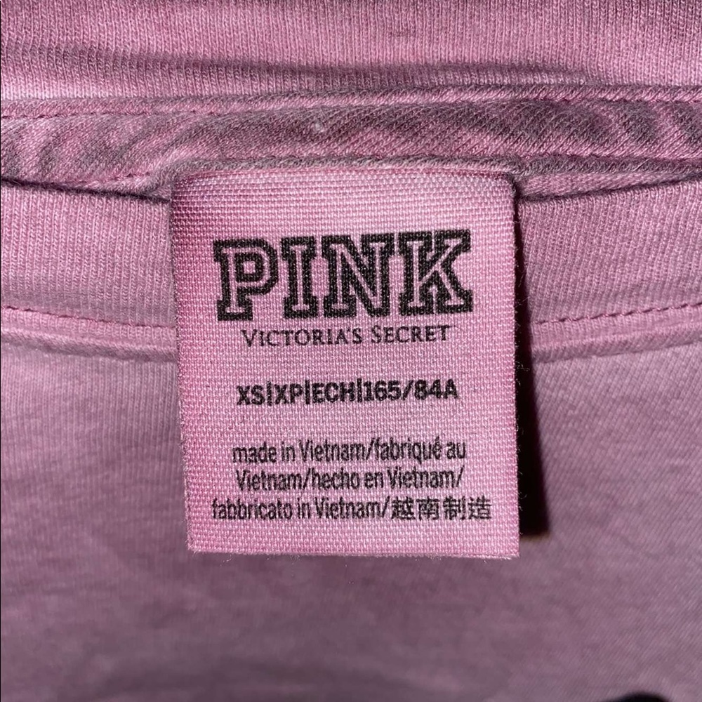 Women’s PINK Cropped long sleeve logo tee - Picture 2 of 2